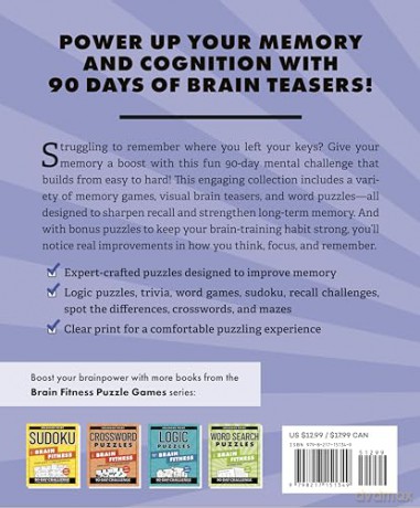 Brain Teasers for Memory Fitness: 90-Day Challenge to Strengthen Recall and Improve Cognitive Skills (Brain Fitness Puzzle Games) - Julie Demyanovich [KSIĄŻKA]