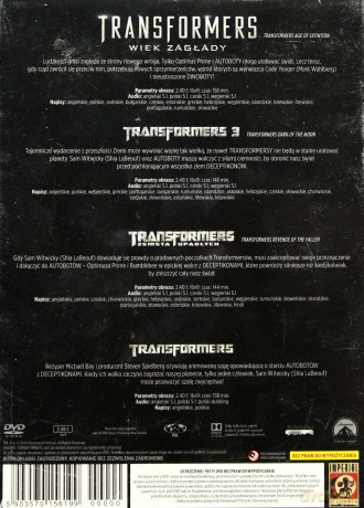 Transformers Kolekcja: Transformers + Transformers 2: Zemsta upadłych + Transformers 3 + Transformers 4: Wiek zagłady [BOX] [4DVD]