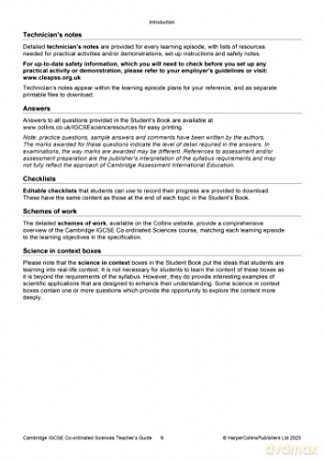 Cambridge IGCSE Co-ordinated Sciences Teacher Guide (Collins Cambridge IGCSE) - Malcolm Bradley [KSIĄŻKA]