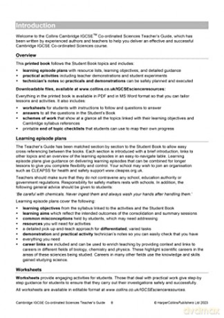 Cambridge IGCSE Co-ordinated Sciences Teacher Guide (Collins Cambridge IGCSE) - Malcolm Bradley [KSIĄŻKA]