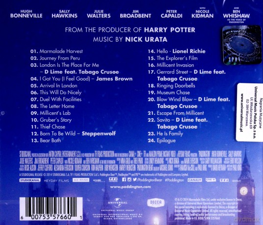 Paddington soundtrack (Nick Urata) [CD]