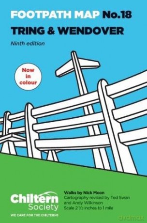 Chiltern Society Footpath Map No. 18 Tring and Wendover: Ninth Edition - In Colour (Chiltern Society Footpath Maps) - Nick Moon [KSIĄŻKA]