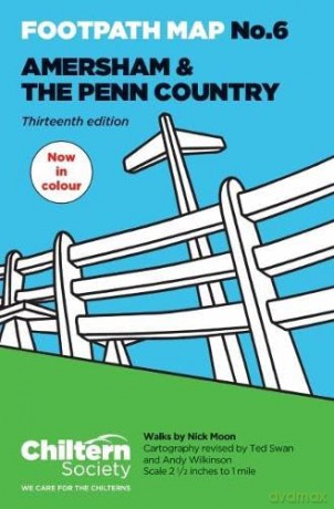 Chiltern Society Footpath Map No. 6 - Amersham and the Penn Country: Thirteenth Edition - In Colour (Chiltern Society Footpath Maps) - Nick Moon [KSIĄŻKA]