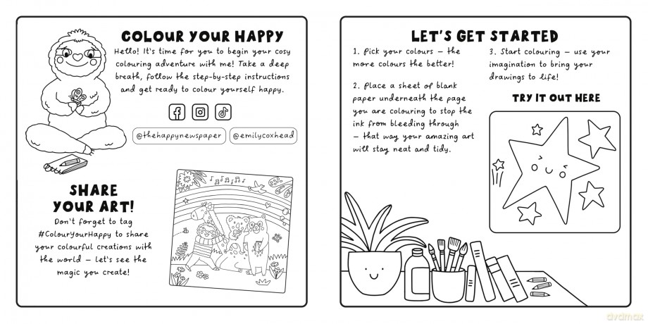 Colour Your Happy: Relax with this calming colouring book for all ages, featuring cute animal friends and cosy scenes - the perfect Christmas gift! (My Happy Feelings) - Emily Coxhead [KSIĄŻKA]