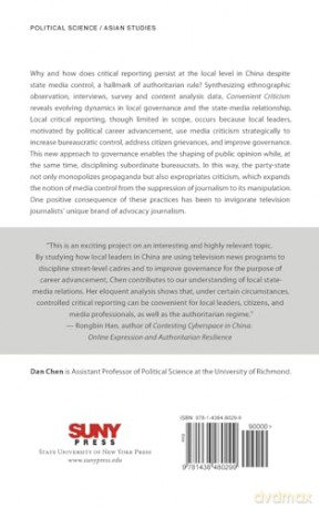 Convenient Criticism: Local Media and Governance in Urban China - Dan Chen [KSIĄŻKA]