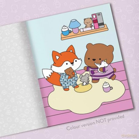 Cozy World Comfy Dreams: Easy Colouring and Sticker Scene for Teens, Young Adults and Adults - Kiku Ren [KSIĄŻKA]