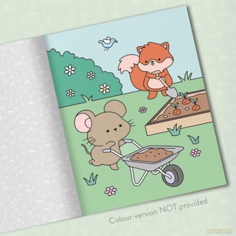Cozy World Comfy Garden: Easy Colouring and Sticker Scene for Teens, Young Adults and Adults - Kiku Ren [KSIĄŻKA]
