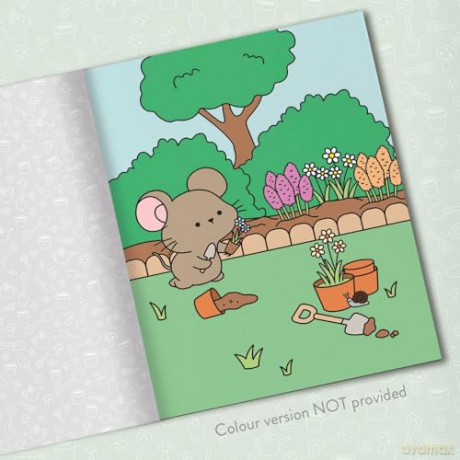 Cozy World Comfy Garden: Easy Colouring and Sticker Scene for Teens, Young Adults and Adults - Kiku Ren [KSIĄŻKA]