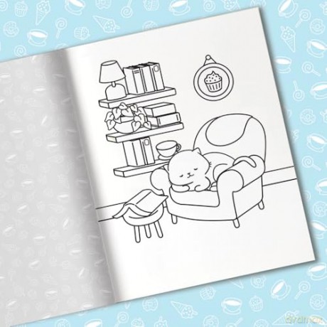 Cozy World Comfy Pet Café: Easy Colouring and Sticker Scene for Teens, Young Adults and Adults - Kiku Ren [KSIĄŻKA]