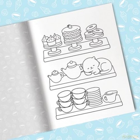 Cozy World Comfy Pet Café: Easy Colouring and Sticker Scene for Teens, Young Adults and Adults - Kiku Ren [KSIĄŻKA]