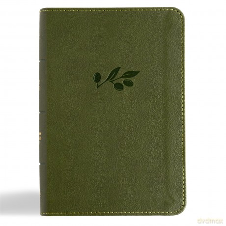 CSB Large Print Compact Reference Bible, Digital Study Edition, Olive LeatherTouch - CSB Bibles by Holman [KSIĄŻKA]