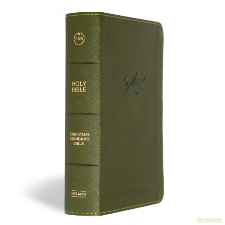 CSB Large Print Compact Reference Bible, Digital Study Edition, Olive LeatherTouch - CSB Bibles by Holman [KSIĄŻKA]