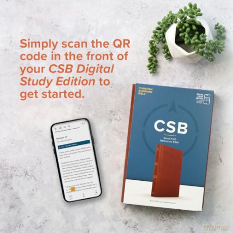CSB Large Print Compact Reference Bible, Digital Study Edition, Slate LeatherTouch - CSB Bibles by Holman [KSIĄŻKA]