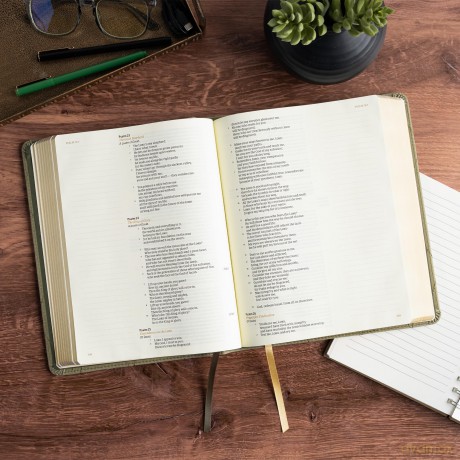 CSB Notetaking Bible, Large Print Edition, Sage Suedesoft LeatherTouch - CSB Bibles by Holman [KSIĄŻKA]