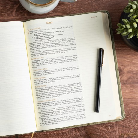 CSB Notetaking Bible, Large Print Edition, Sage Suedesoft LeatherTouch - CSB Bibles by Holman [KSIĄŻKA]