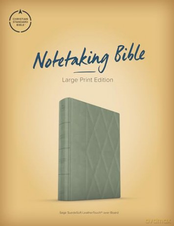 CSB Notetaking Bible, Large Print Edition, Sage Suedesoft LeatherTouch - CSB Bibles by Holman [KSIĄŻKA]
