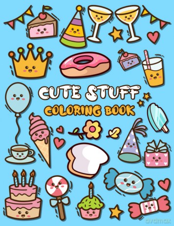 Cute Stuff Coloring Book: Adorable Coloring Book for Kids Such as Cute Food, Donut, Ice-cream - Nick Marshall [KSIĄŻKA]
