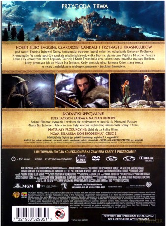 Hobbit: Pustkowie Smauga limitowana edycja kolekcjonerska z kartami [2DVD]+[KARTY]