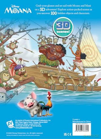 Disney Moana 3D Look and Find Activity Book! 3D Glasses Included! - PI Kids - PI Kids [KSIĄŻKA]