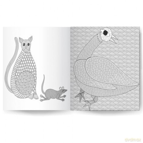Feathers and Furs Mindful Colouring: 2 (Colour Me Calm) - Japani Shyam [KSIĄŻKA]