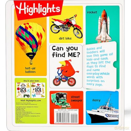 First 101 Things That Go Words: Oversized Lift-the-Flap Board Book with 101 Vehicle Words, Colorful Photos and Interactive Learning Fun for Babies and Toddlers (Highlights First 101 Words) - Highlights [KSIĄŻKA]