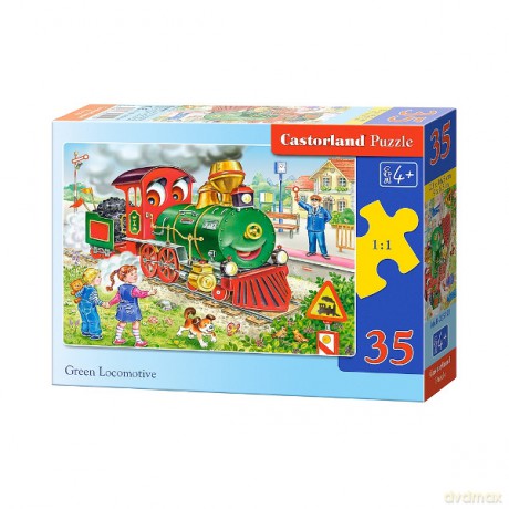 Castor 35 elementów Zielona Lokomotywa [PUZZLE]