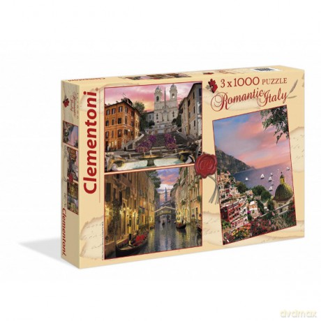 Clementoni 3x1000el. Romantyczna Italia [PUZZLE]