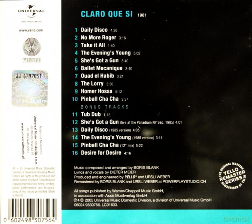 Yello: Claro Que Si (Remastered) (digipack) [CD]