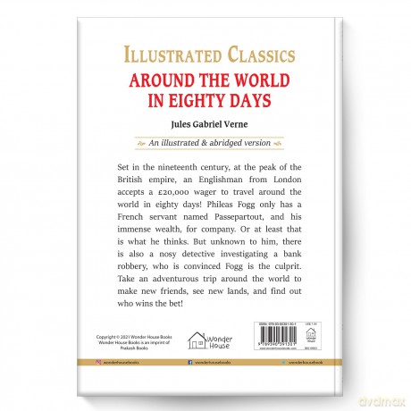 Illustrated Classics - Around The World In Eighty Days: Abridged Novels With Review Questions - Jules Gabriel Verne [KSIĄŻKA]