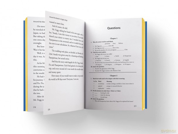 Illustrated Classics - Around The World In Eighty Days: Abridged Novels With Review Questions - Jules Gabriel Verne [KSIĄŻKA]