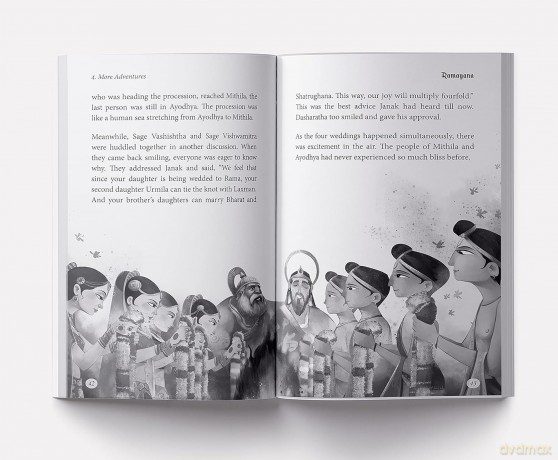 Illustrated Ramayana For Children (Black and White) (Classic Tales from India) - Dr. Shubha Vilas [KSIĄŻKA]