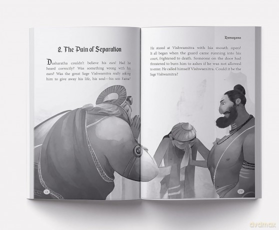 Illustrated Ramayana For Children (Black and White) (Classic Tales from India) - Dr. Shubha Vilas [KSIĄŻKA]