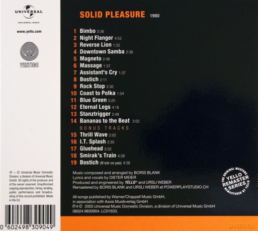 Yello: Solid Pleasure (Remastered) (digipack) [CD]