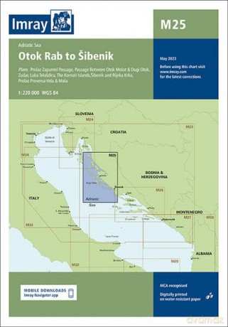 Imray Chart M25: M25 Otok Rab to Sibenik (C) - Imray [KSIĄŻKA]
