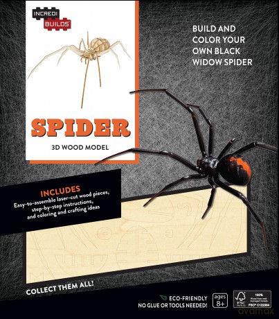 IncrediBuilds: Spider 3D Wood Model [KSIĄŻKA]