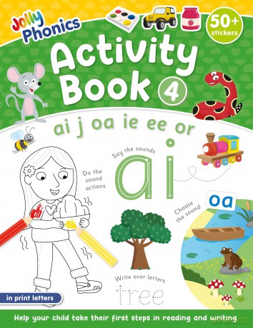 Jolly Phonics Activity Book 4: in Print Letters (American English edition) (Jolly Phonics Activity Books, set 1-7 Updated Edition) - Sara Wernham [KSIĄŻKA]