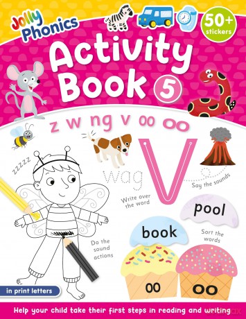 Jolly Phonics Activity Book 5: in Print Letters (American English edition) (Jolly Phonics Activity Books, set 1-7 Updated Edition) - Sara Wernham [KSIĄŻKA]