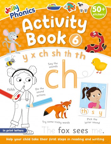 Jolly Phonics Activity Book 6: in Print Letters (American English edition) (Jolly Phonics Activity Books, set 1-7 Updated Edition) - Sara Wernham [KSIĄŻKA]
