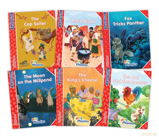 Jolly Phonics Folktales Red Readers (Level 1) Complete Set (1-6): In Print Letters (American English edition) - Emily Guille-Marrett [KSIĄŻKA]