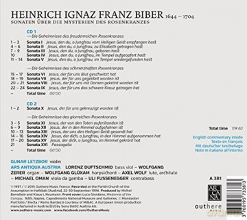 Gunar Letzbor: Biber: Sonaten Uber Die Mysterien Des Rosenkranzes [2CD]