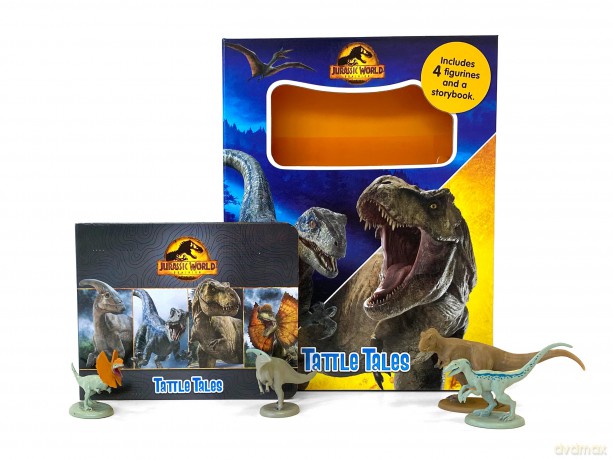 Jurassic World Tattle Tales - Activity Books for kids, 12-page storybook, 4 figurines [KSIĄŻKA]
