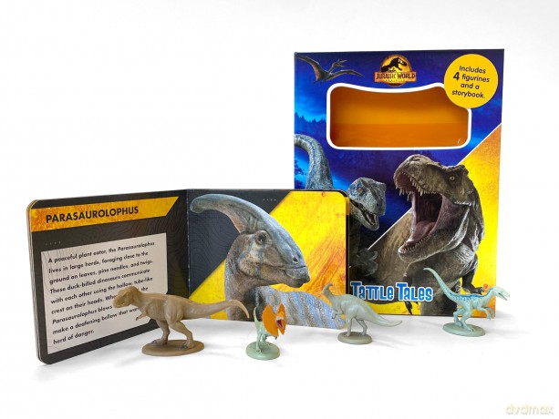 Jurassic World Tattle Tales - Activity Books for kids, 12-page storybook, 4 figurines [KSIĄŻKA]