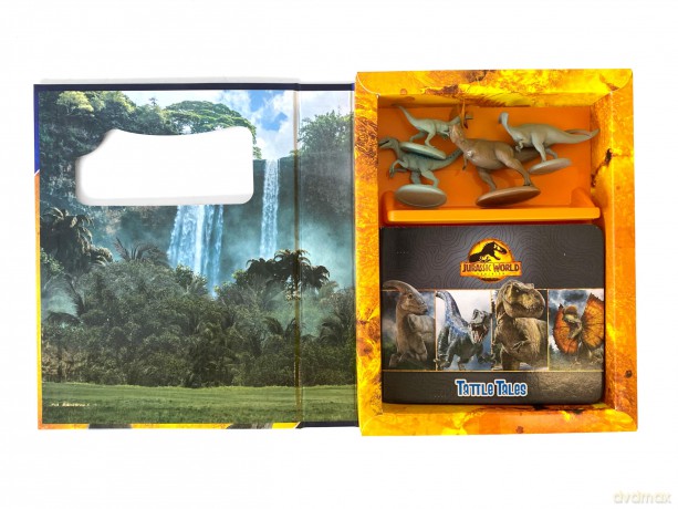 Jurassic World Tattle Tales - Activity Books for kids, 12-page storybook, 4 figurines [KSIĄŻKA]
