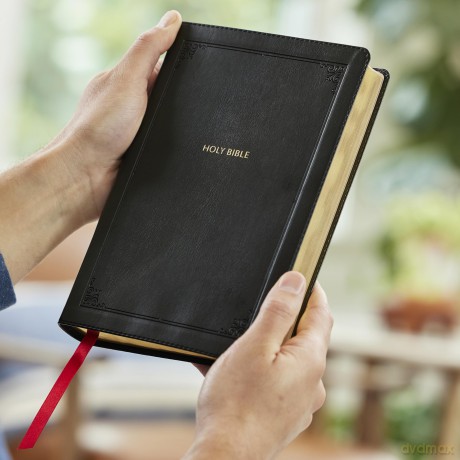 KJV Giant Print End-of-Verse Reference Bible, Black Leathersoft, Red Letter, Comfort Print - Thomas Nelson [KSIĄŻKA]