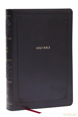 KJV Giant Print End-of-Verse Reference Bible, Black Leathersoft, Red Letter, Comfort Print (Thumb Indexed) - Thomas Nelson [KSIĄŻKA]