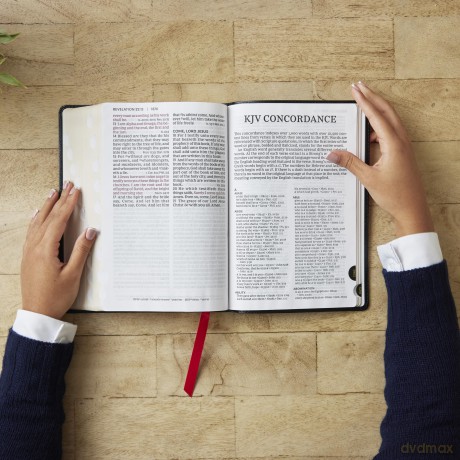 KJV Giant Print End-of-Verse Reference Bible, Black Leathersoft, Red Letter, Comfort Print (Thumb Indexed) - Thomas Nelson [KSIĄŻKA]