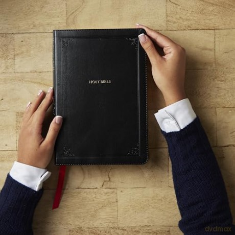 KJV Giant Print End-of-Verse Reference Bible, Black Leathersoft, Red Letter, Comfort Print (Thumb Indexed) - Thomas Nelson [KSIĄŻKA]