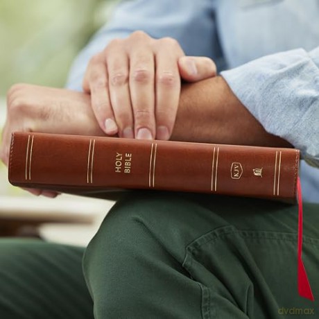 KJV Giant Print End-of-Verse Reference Bible, Brown Leathersoft, Red Letter, Comfort Print - Thomas Nelson [KSIĄŻKA]