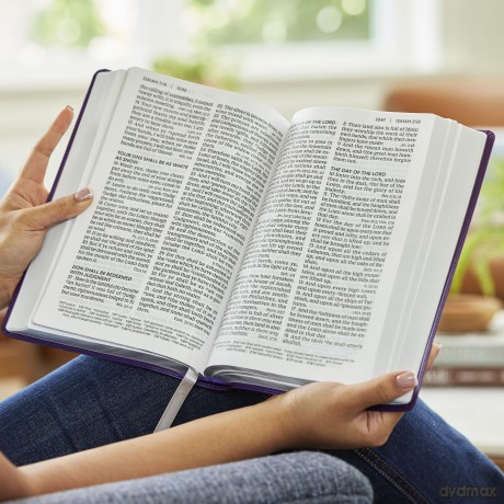 KJV Giant Print End-of-Verse Reference Bible, Brown Leathersoft, Red Letter, Comfort Print - Thomas Nelson [KSIĄŻKA]