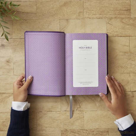 KJV Giant Print End-of-Verse Reference Bible, Purple Leathersoft, Red Letter, Comfort Print - Thomas Nelson [KSIĄŻKA]